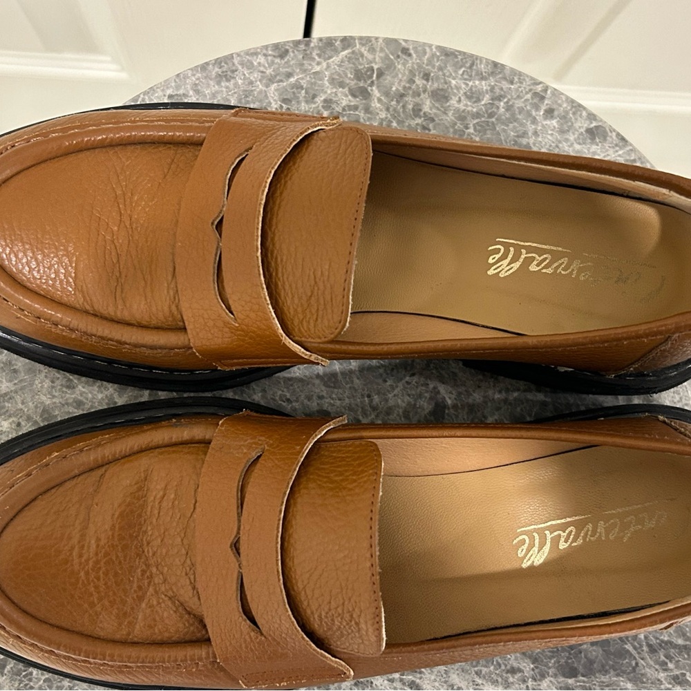 L'INTERVALLE Tan Leather Loafers size 40 / 9.5 - Picture 3 of 6